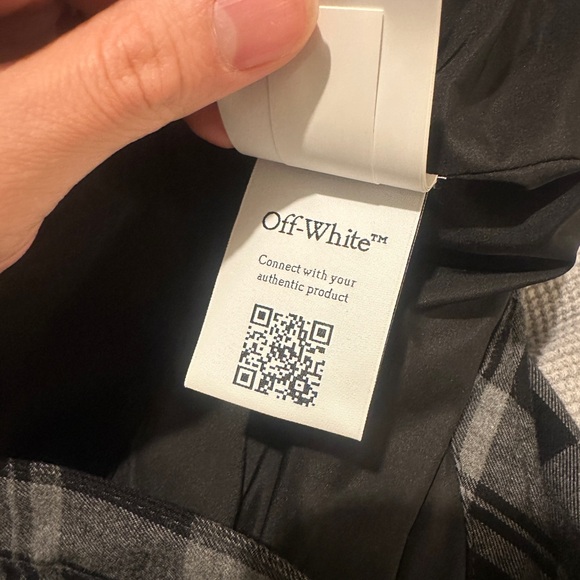 Off-white checked flannel shirt jacket size s - Picture 10 of 11